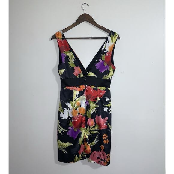 Twenty One Multicolor Floral Sleeveless Lined V-Neck Vacation Mini Women Dress M - Picture 4 of 11
